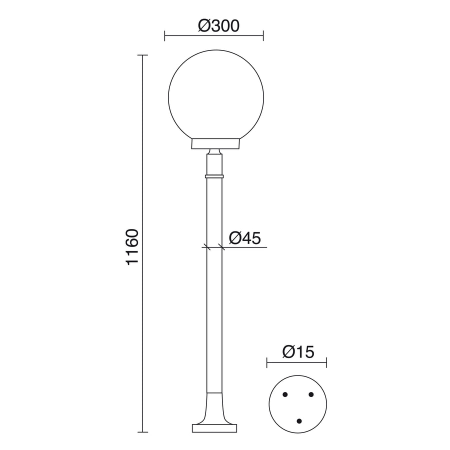 Borne extérieure Globi IP43, H 116 cm