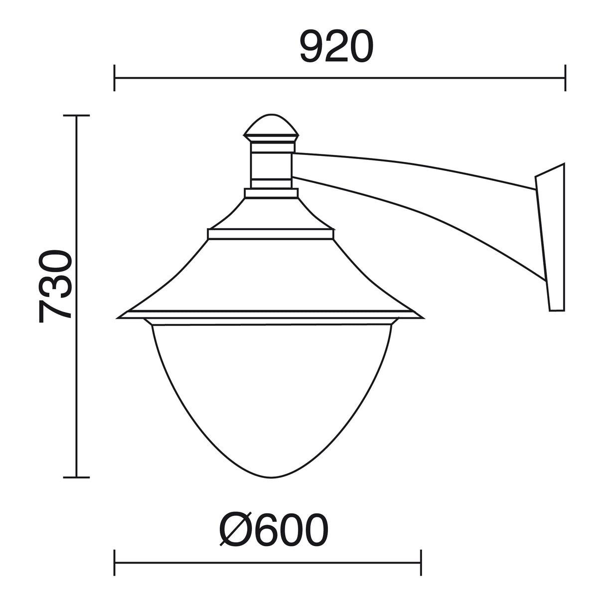 Applique extérieure Gunther 9 lumières IP65, noir