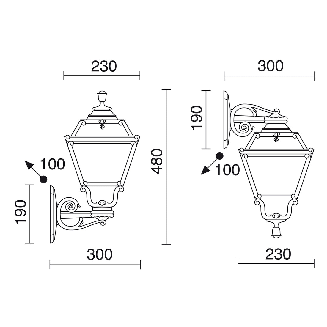 Applique extérieure Indura Mini 4 mini IP55, noir