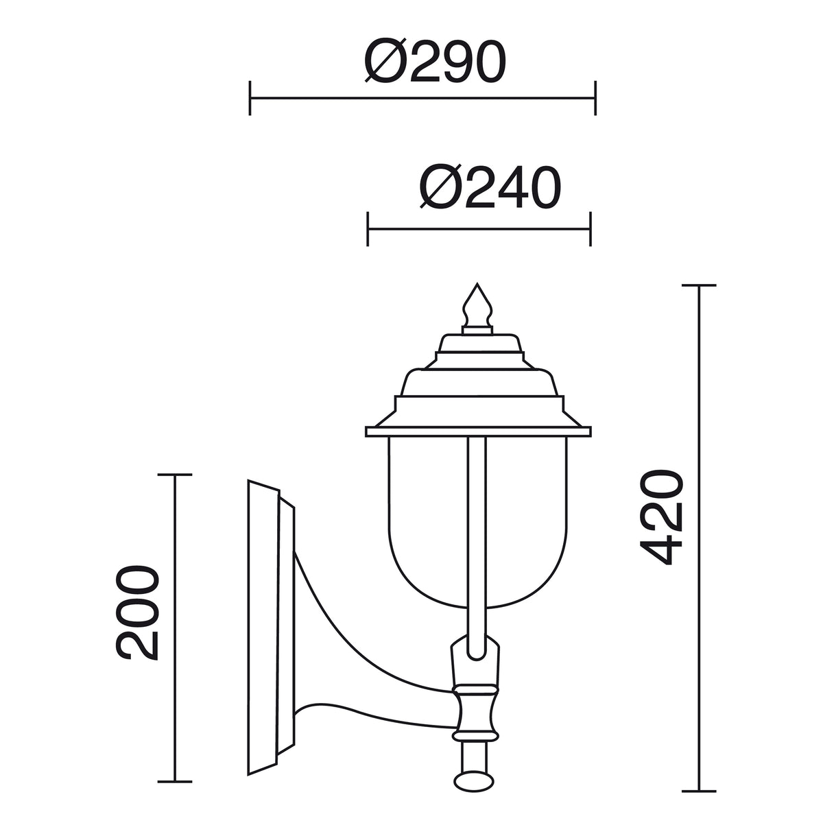Applique extérieure KEO IP43, noir