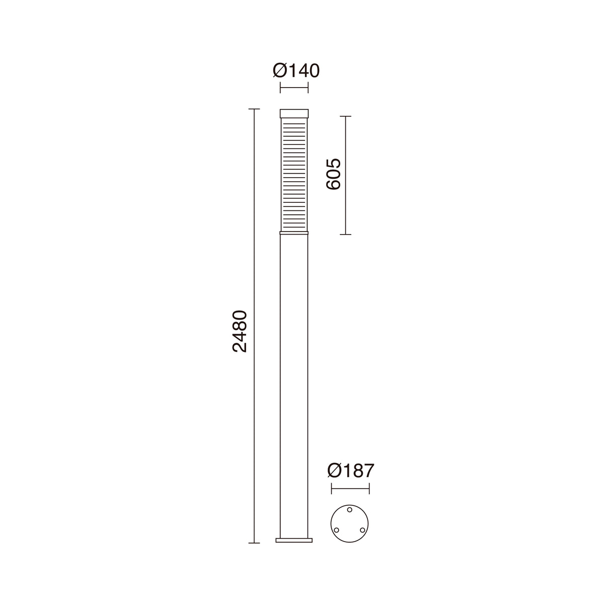Borne extérieure Maxima IP65, anthracite, H 248 cm