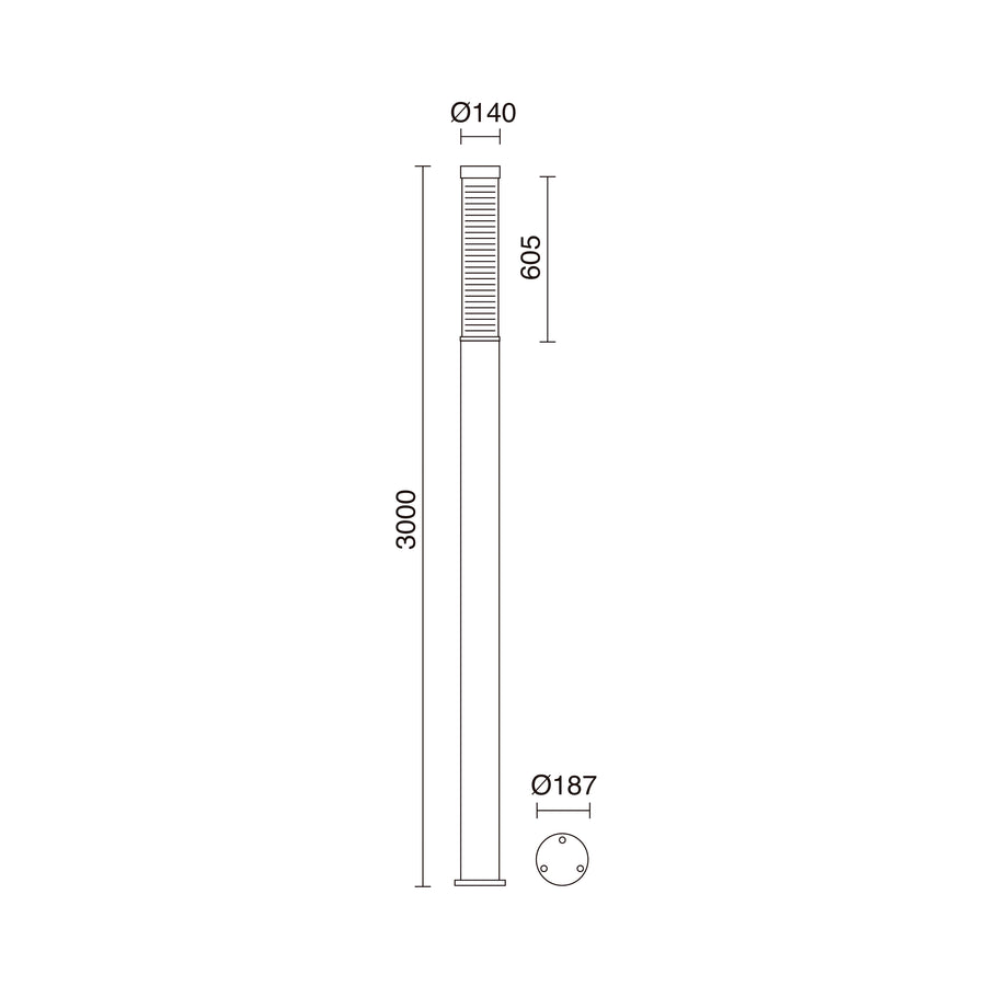 Borne extérieure Maxima IP65, anthracite, H 300 cm