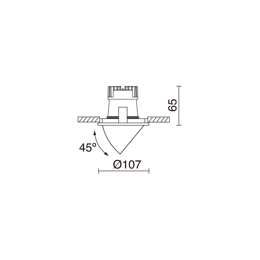 Spot encastrable orientable Mini Luna rond, LED intégrée