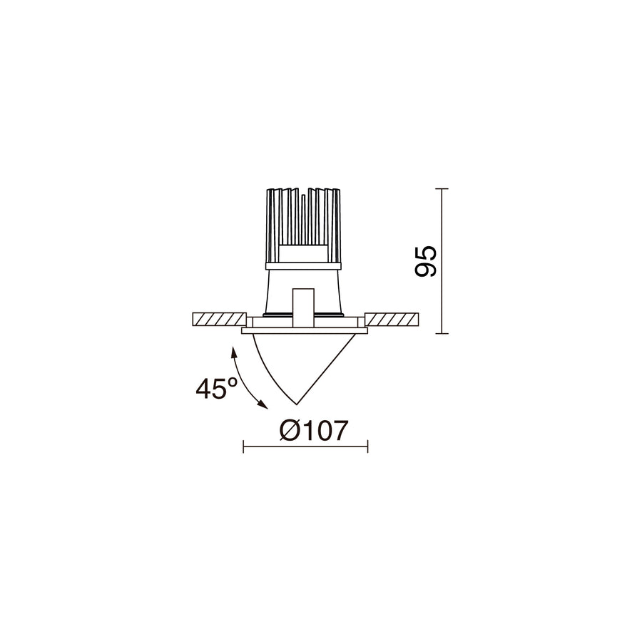 Spot encastrable orientable Mini Luna rond, LED intégrée, connecté Casambi
