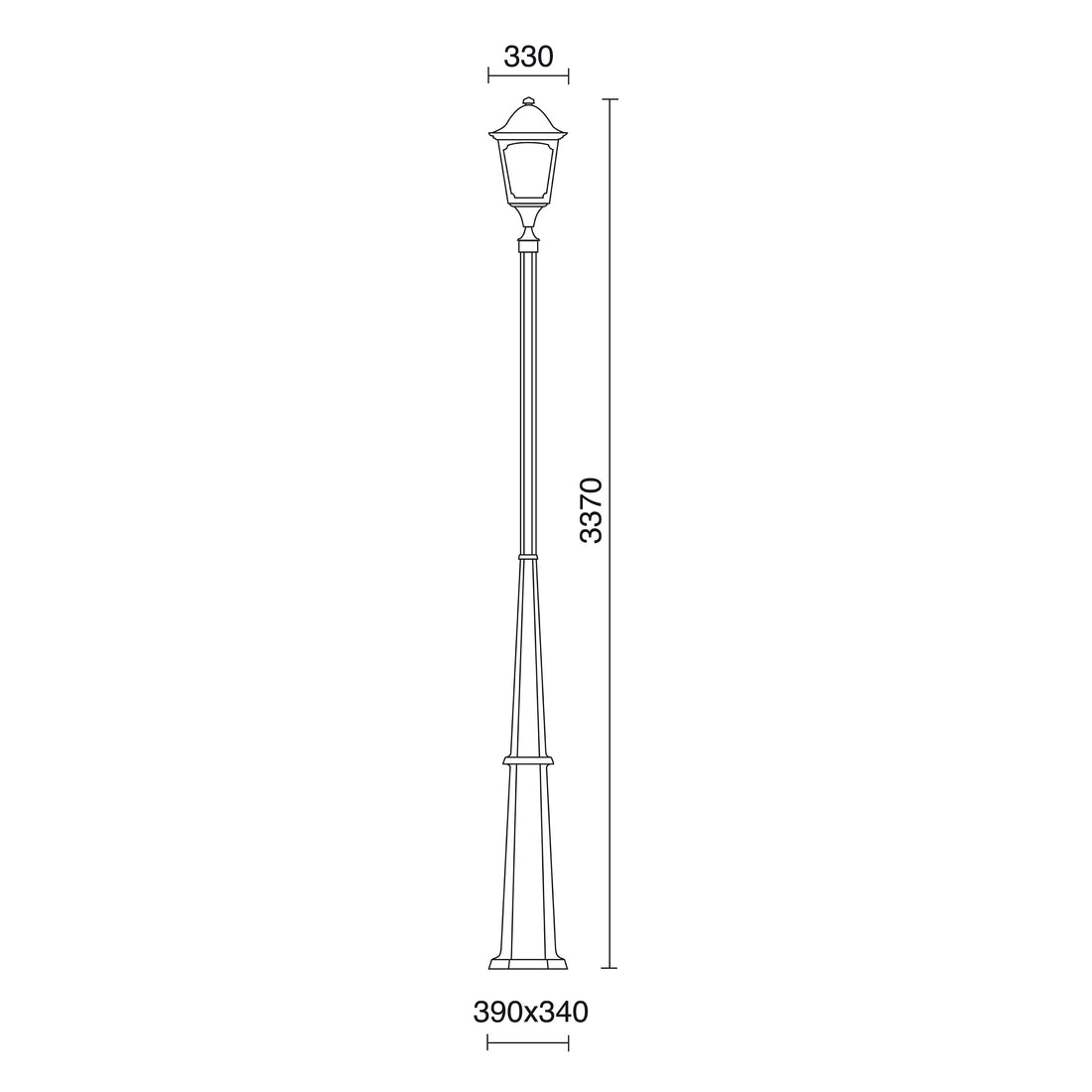 Borne extérieure Quadra IP44, anthracite, H 337 cm