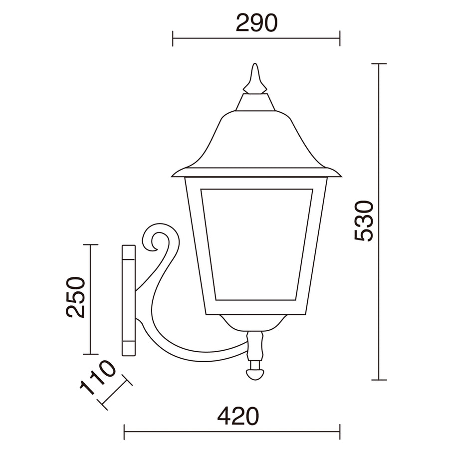 Applique extérieure ROB modèle moyen IP43, verre gelé noir