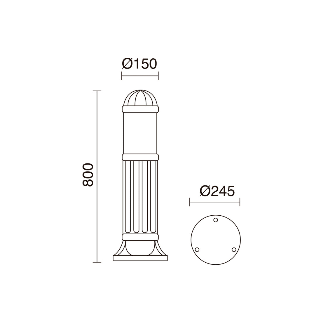 Borne extérieure Sauro IP55, noir, H 80 cm, E27