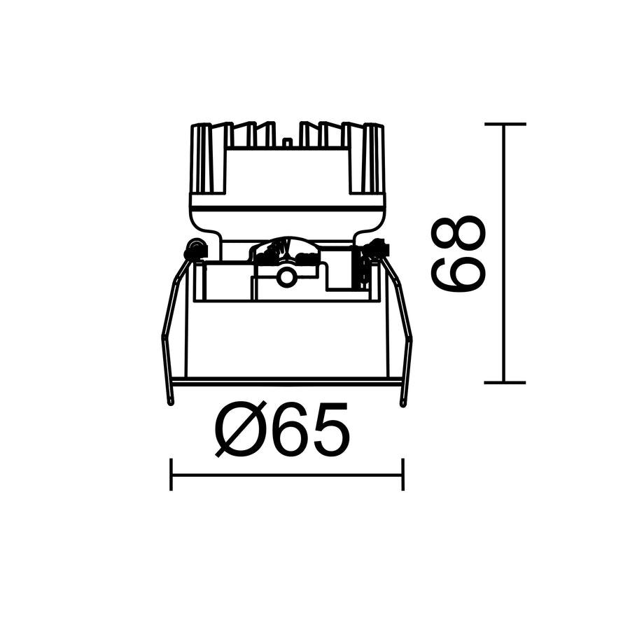 Spot encastrable orientable VIP1 Mini rond, LED intégrée, variable DALI
