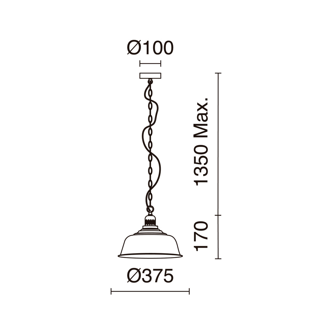 Suspension Vintage, noir gris