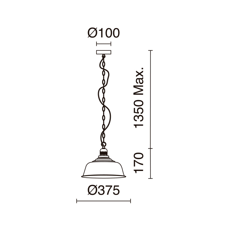 Suspension Vintage, noir gris