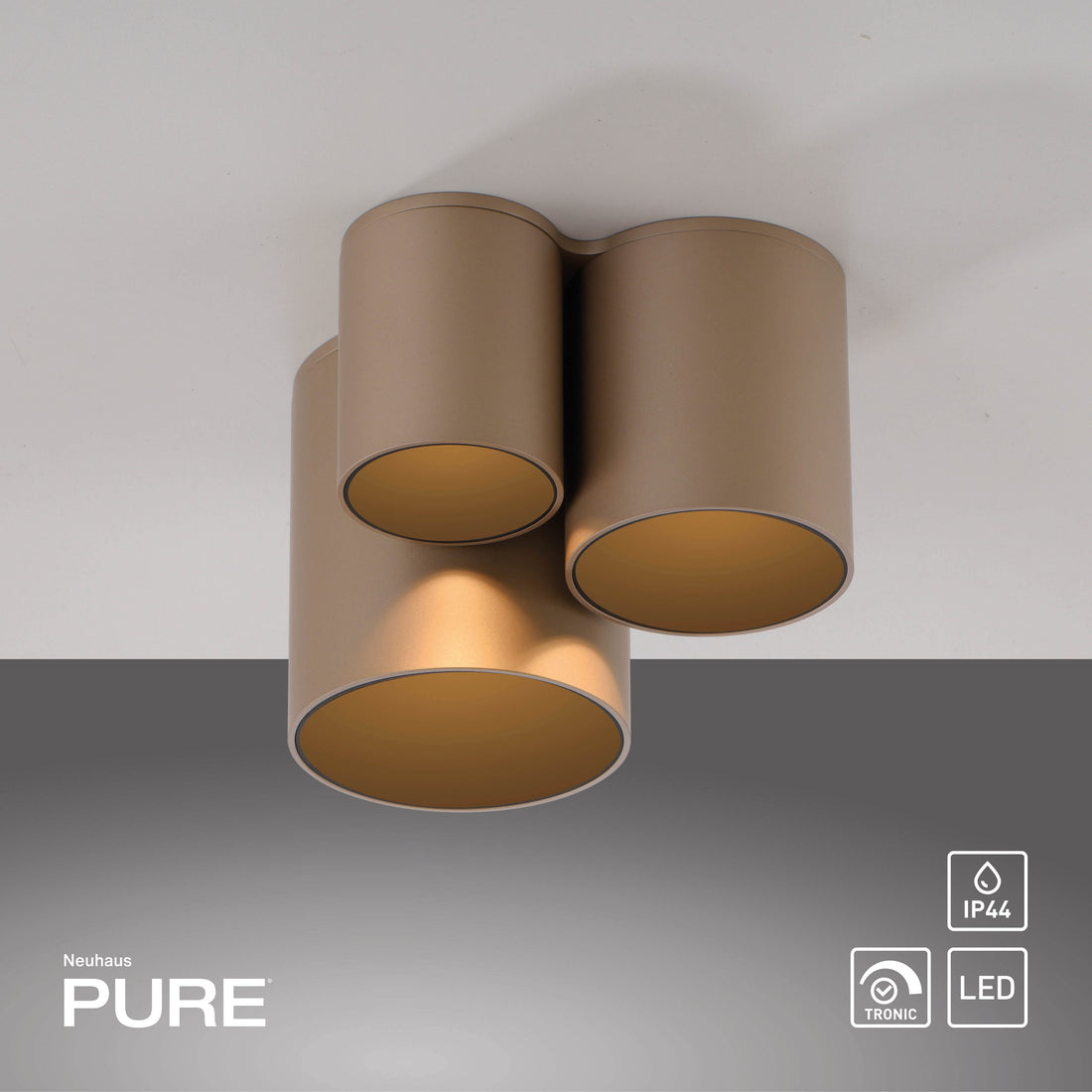 Plafonnier Pure Point marron, L 18 cm