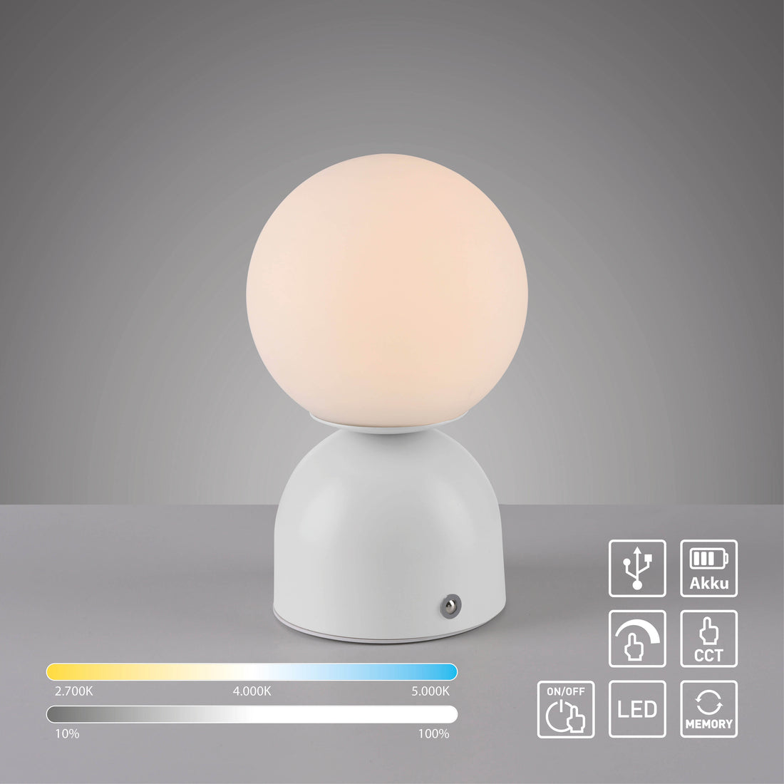 Lampe à poser Rudi blanche