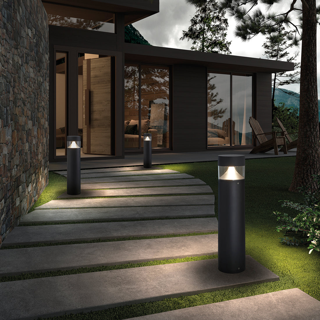 Borne extérieure Bindella IP65, anthracite, Ø 16,5 cm