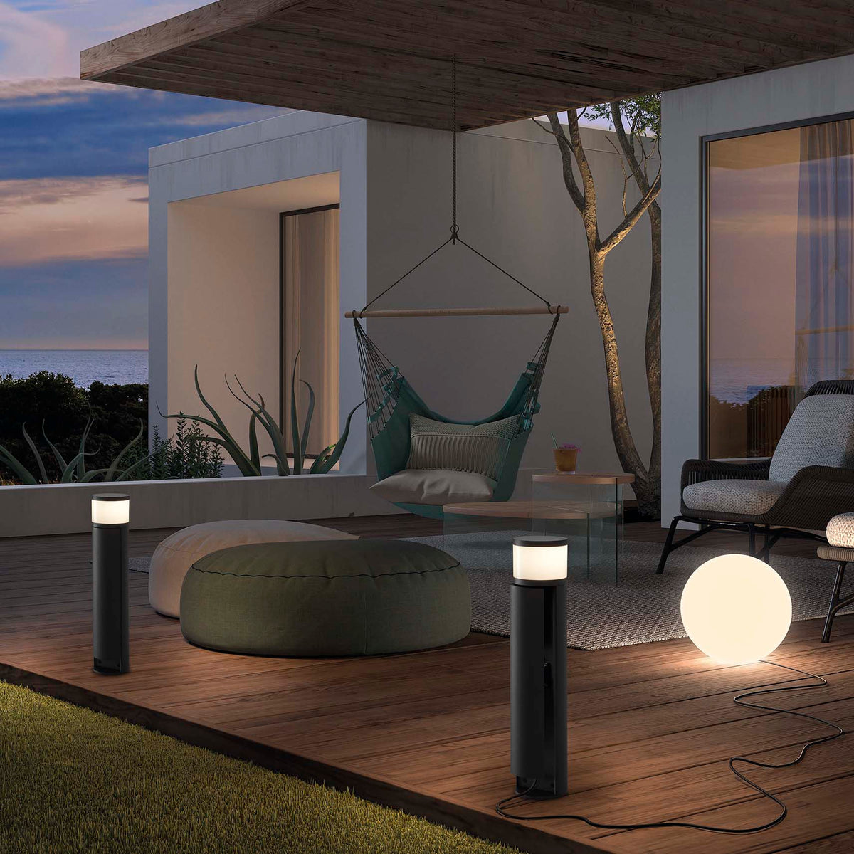 Borne extérieure LUA IP44, anthracite
