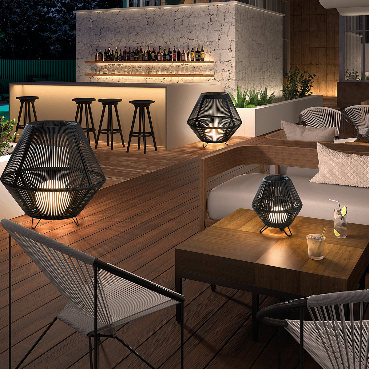 Lampadaire extérieur Nell grand modèle IP65, graphite