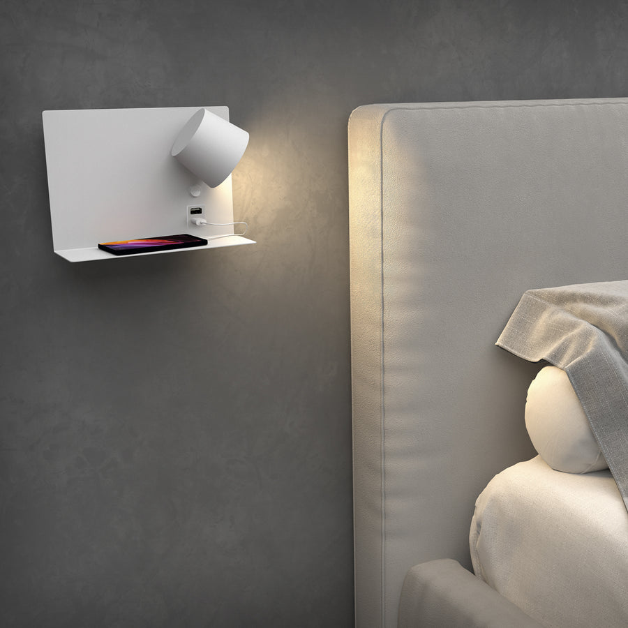 Applique murale Serene liseuse USB, H 18 cm