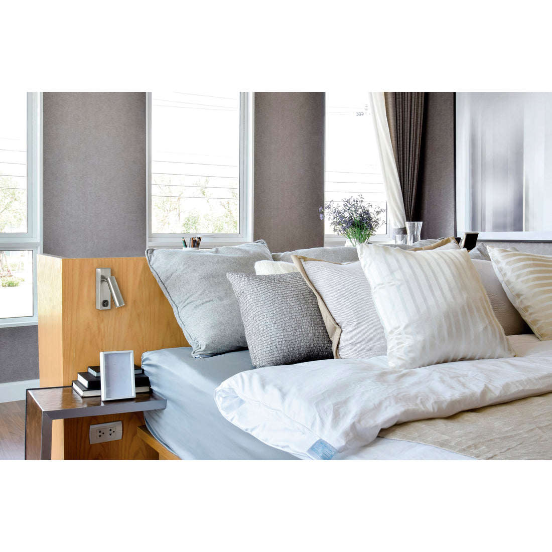 Applique murale Toscana liseuse, nickel satin