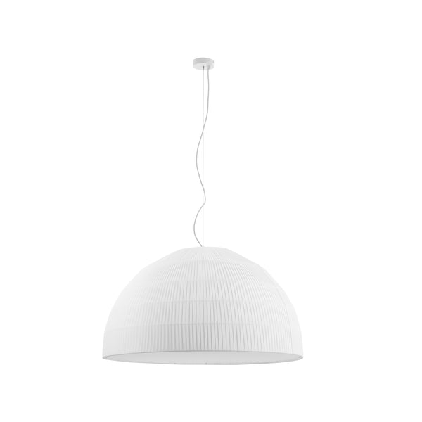 Suspension Moln 3 lumières très grand modèle, blanc ruban enveloppé blanc