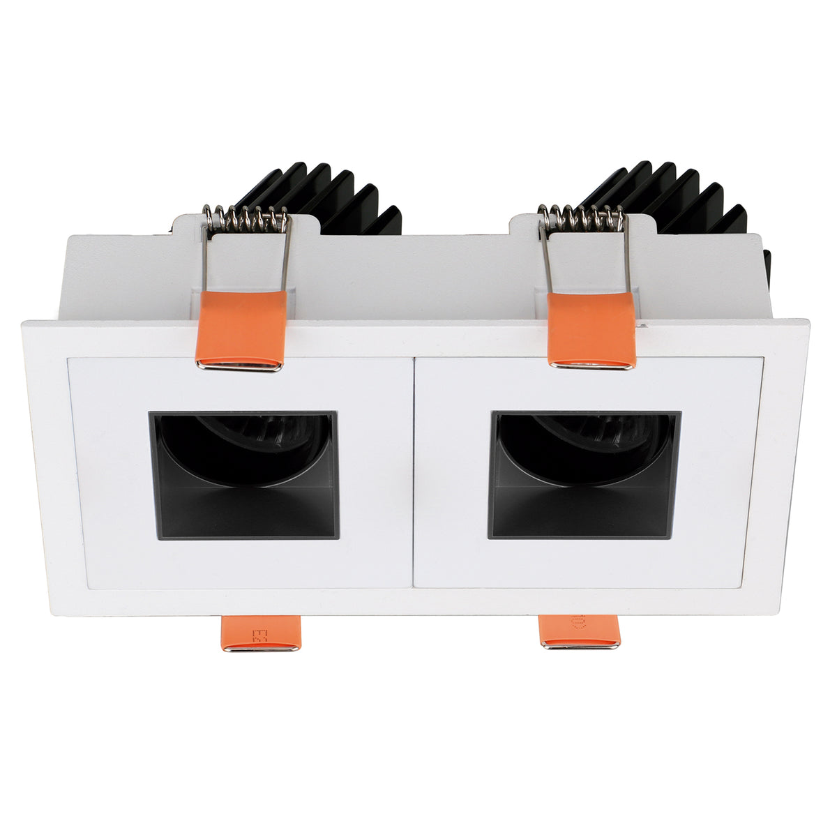 Spot encastrable orientable VIP3 double carré, LED intégrée, variable DALI, extérieur blanc