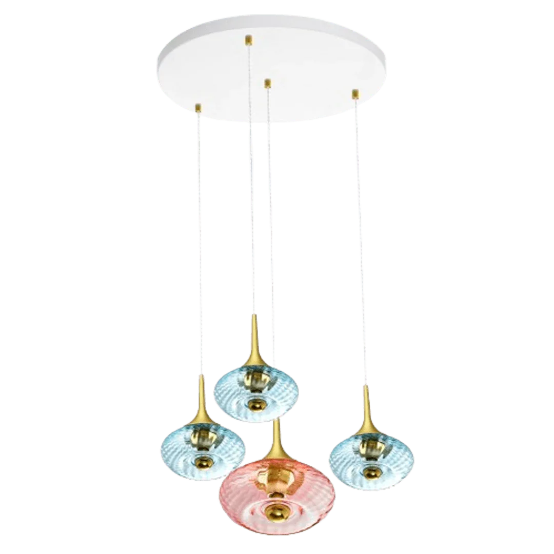 Rosace Grace 04 – Rosace design 4 verrines, finition élégante et verre soufflé