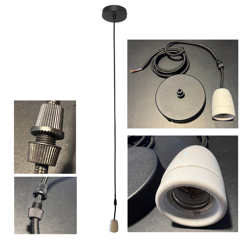 160 cm pendant light with E27 porcelain socket