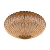 I15471S Glass Lampshade – Handmade UFO-shaped fluted glass, amber color