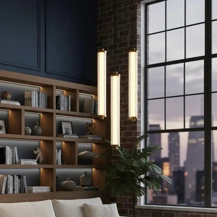 Suspension Tiffany verticale Diamant – Luminaire design LED dimmable élégant