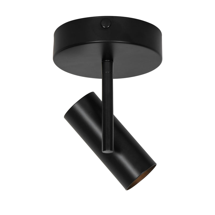Autre angle du plafonnier noir, mettant en valeur la finition mate et orientable.