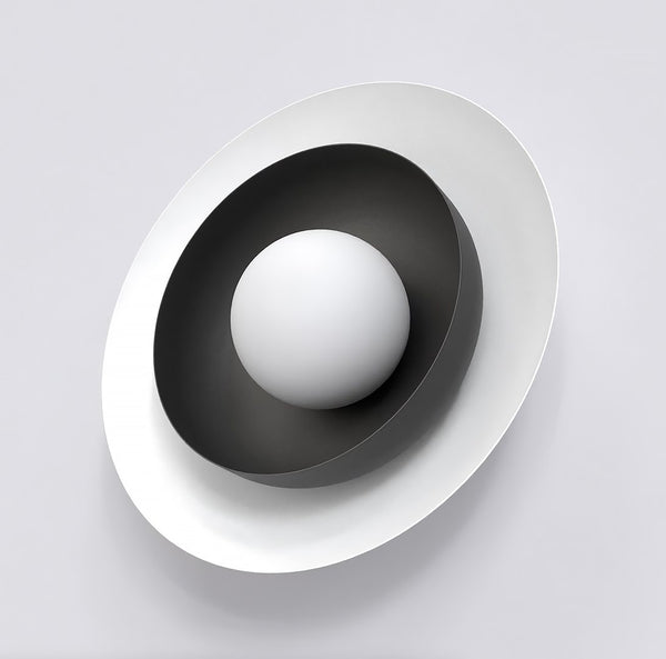 Poppi 1-light white and black wall lamp
