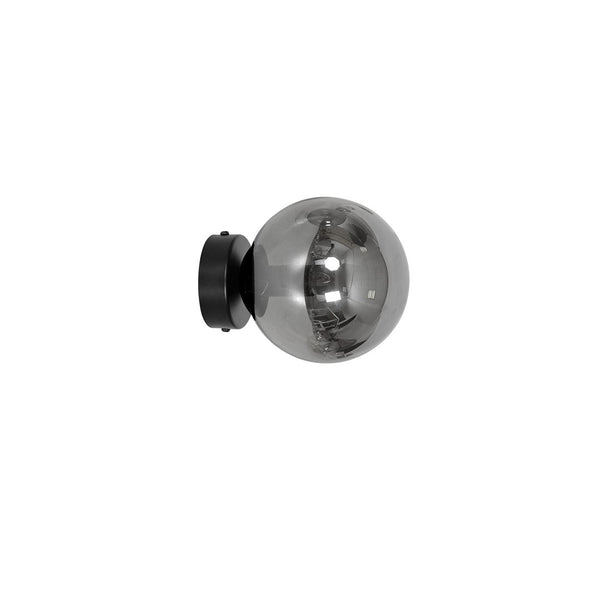 Rossi black wall lamp, graphite glass