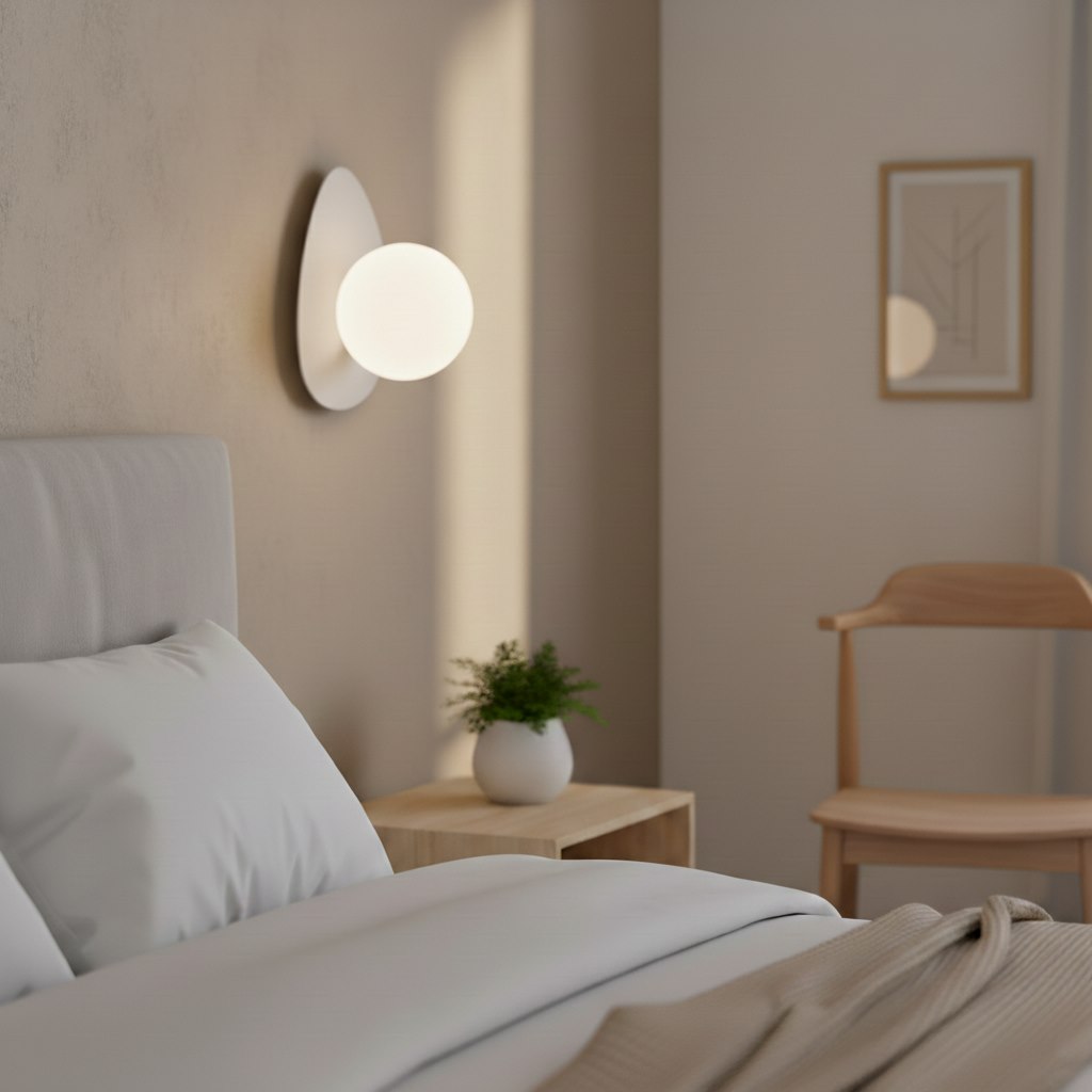 Ovo 1-light white wall lamp