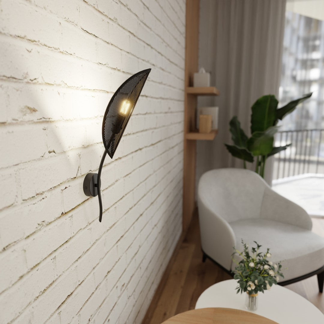 Black and gold Lotus wall lamp