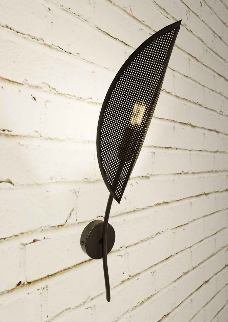Black and gold Lotus wall lamp