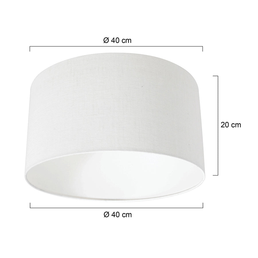 Schéma de dimensions indiquant un diamètre de 40 cm et une hauteur de 20 cm.