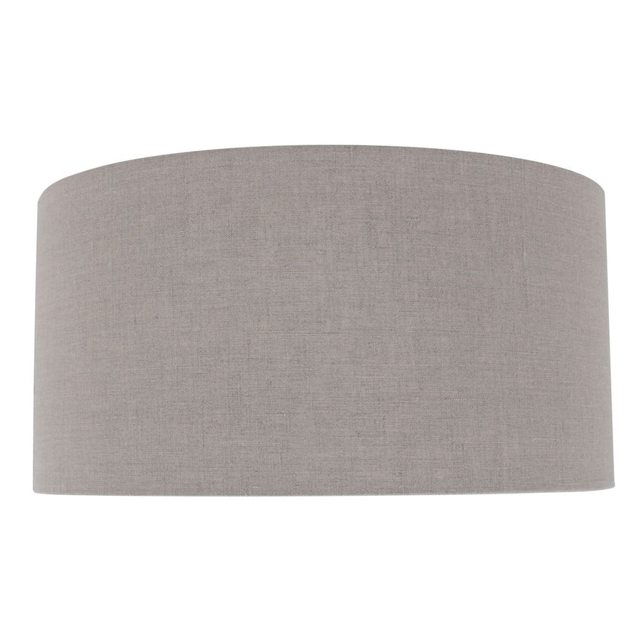 Profil de l'abat-jour gris lin, silhouette cylindrique régulière sur fond neutre