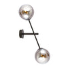 Linear black wall lamp, graphite glass