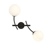 Hunter black wall lamp, opal glass