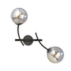 Hunter black wall light, graphite glass