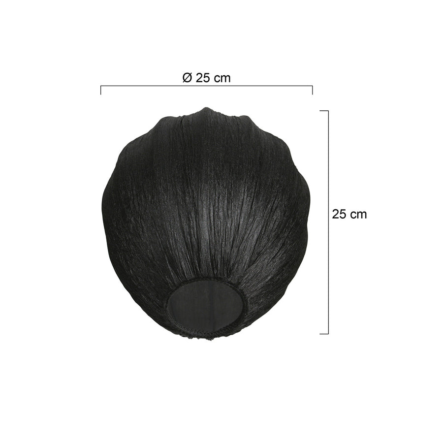 Separate lampshade K2011NS – Small handmade black linen teardrop-shaped lampshade Ø25 cm for E27 sockets