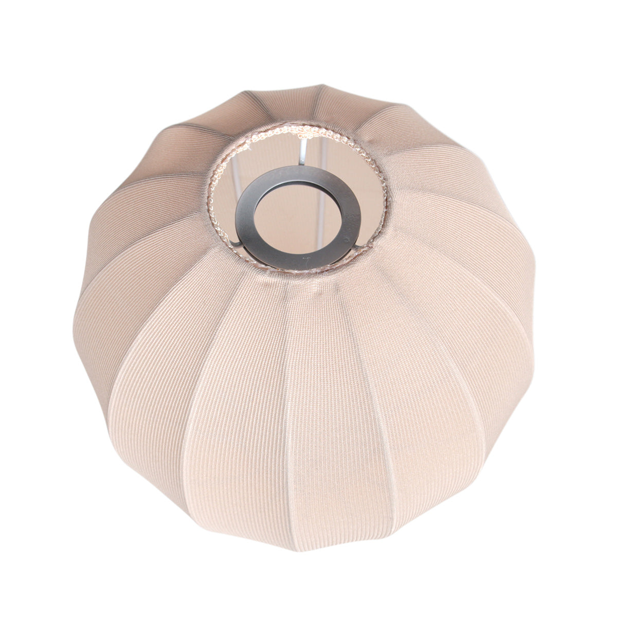 K20121S Lampshade – Handmade in beige linen, teardrop-shaped, Ø25 cm, for E27 light fixtures