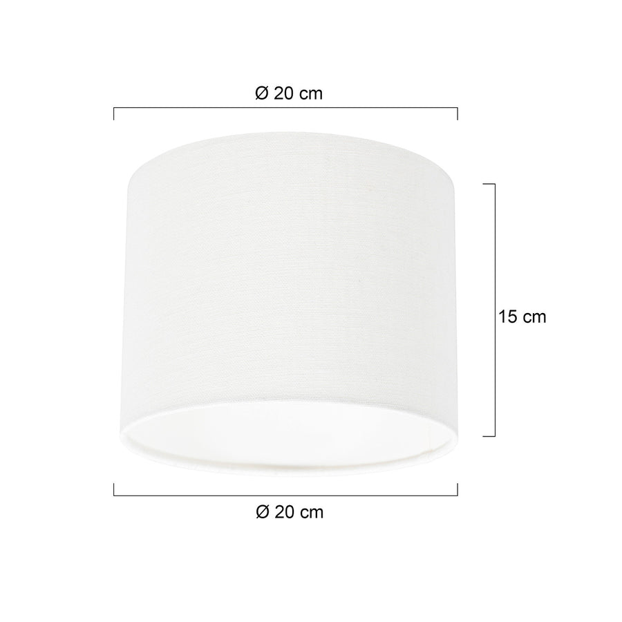 Schéma coté indiquant un diamètre de 20 cm et une hauteur de 15 cm