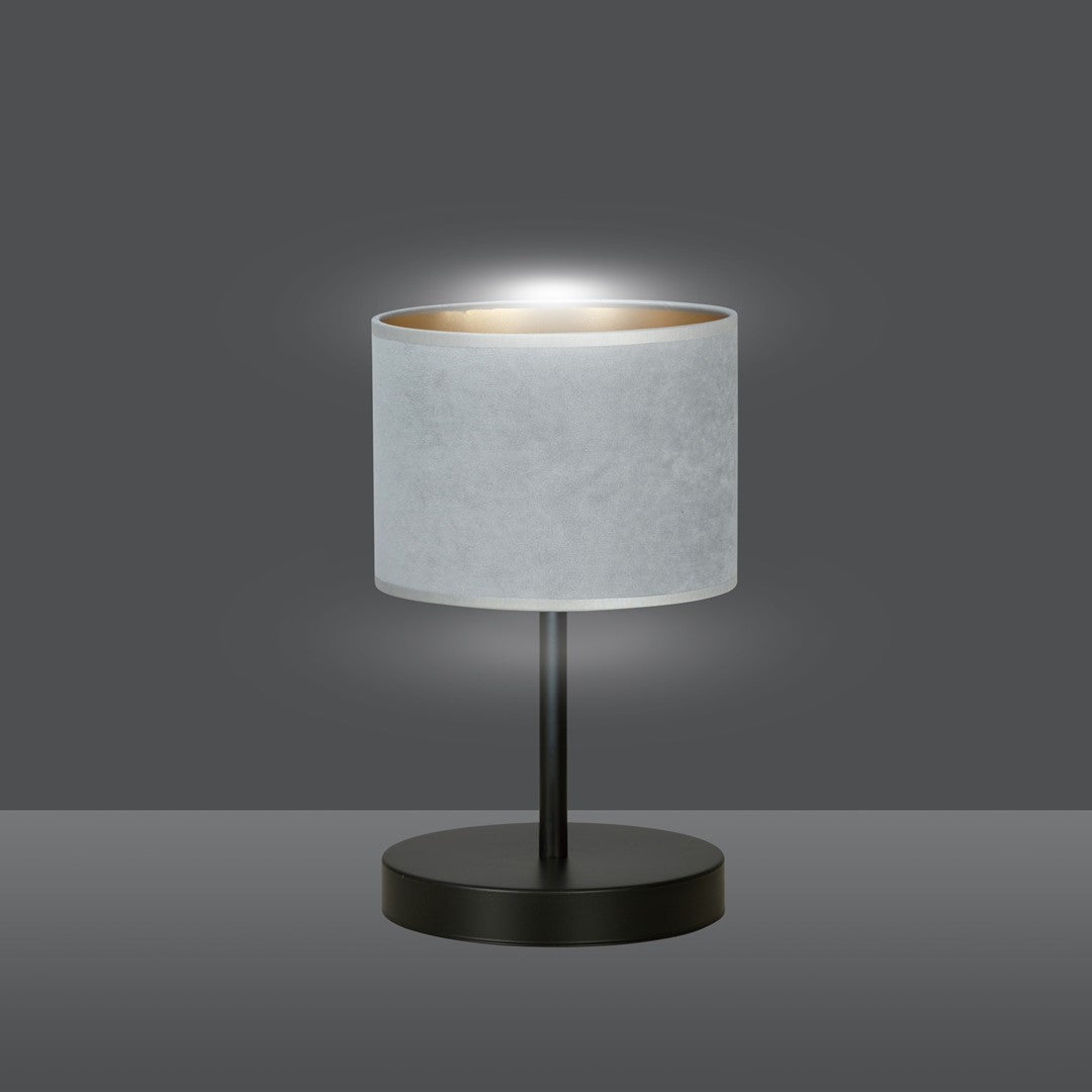 Black and grey Hilde bedside lamp