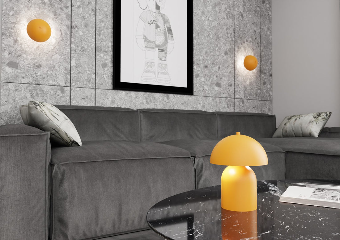 Orange mushroom bedside lamp