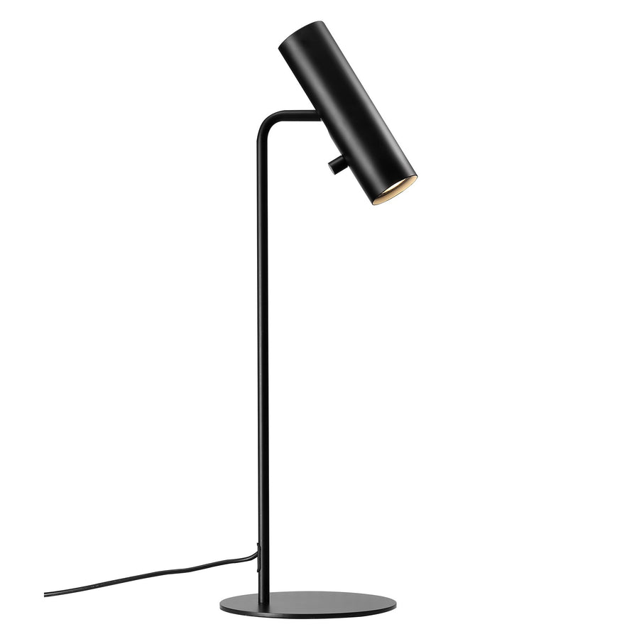 Version noire du luminaire présentée sur fond blanc, soulignant la finition mate.