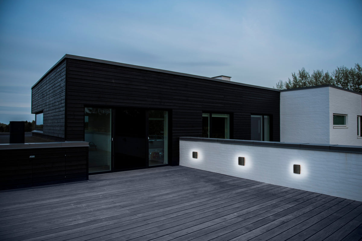 Applique extérieure LED Artego Square noire, IP54