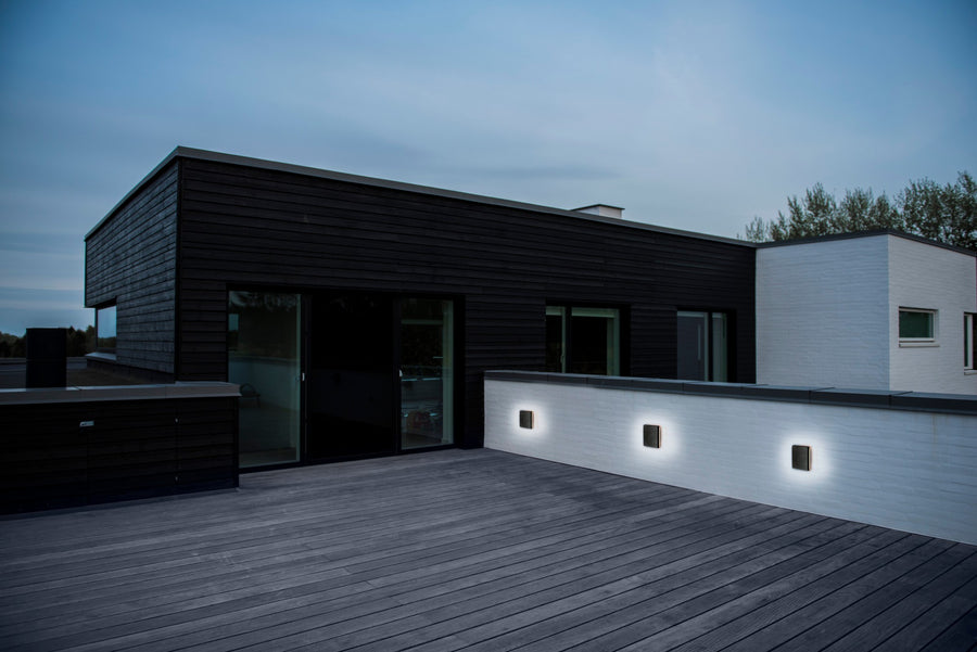 Applique extérieure LED Artego Square noire, IP54