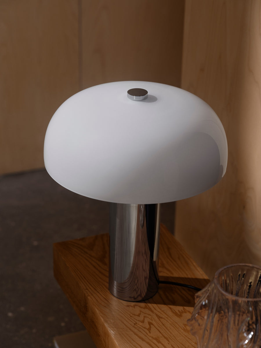 Lampe à poser Gabrielle chromée, verre