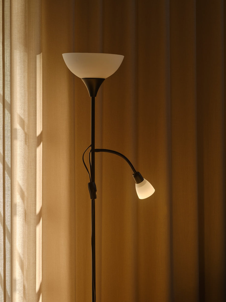 Lampadaire Lauria noir, verre