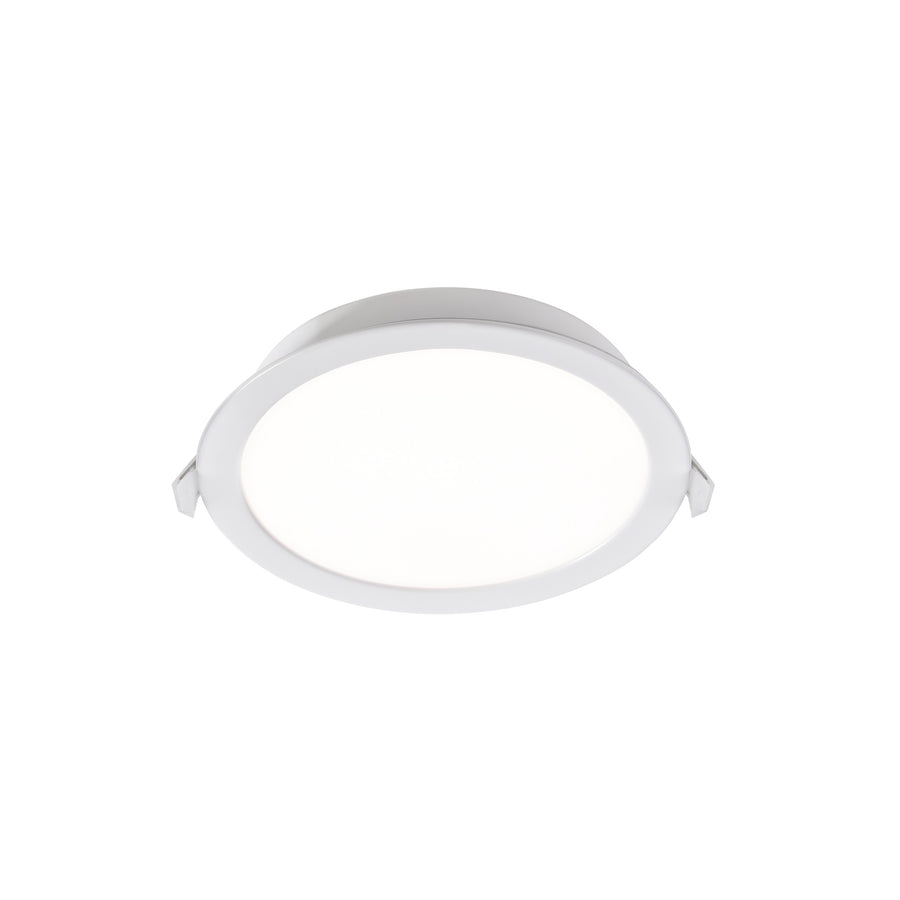 Profil d'un spot LED encastrable blanc avec ressorts de fixation latéraux