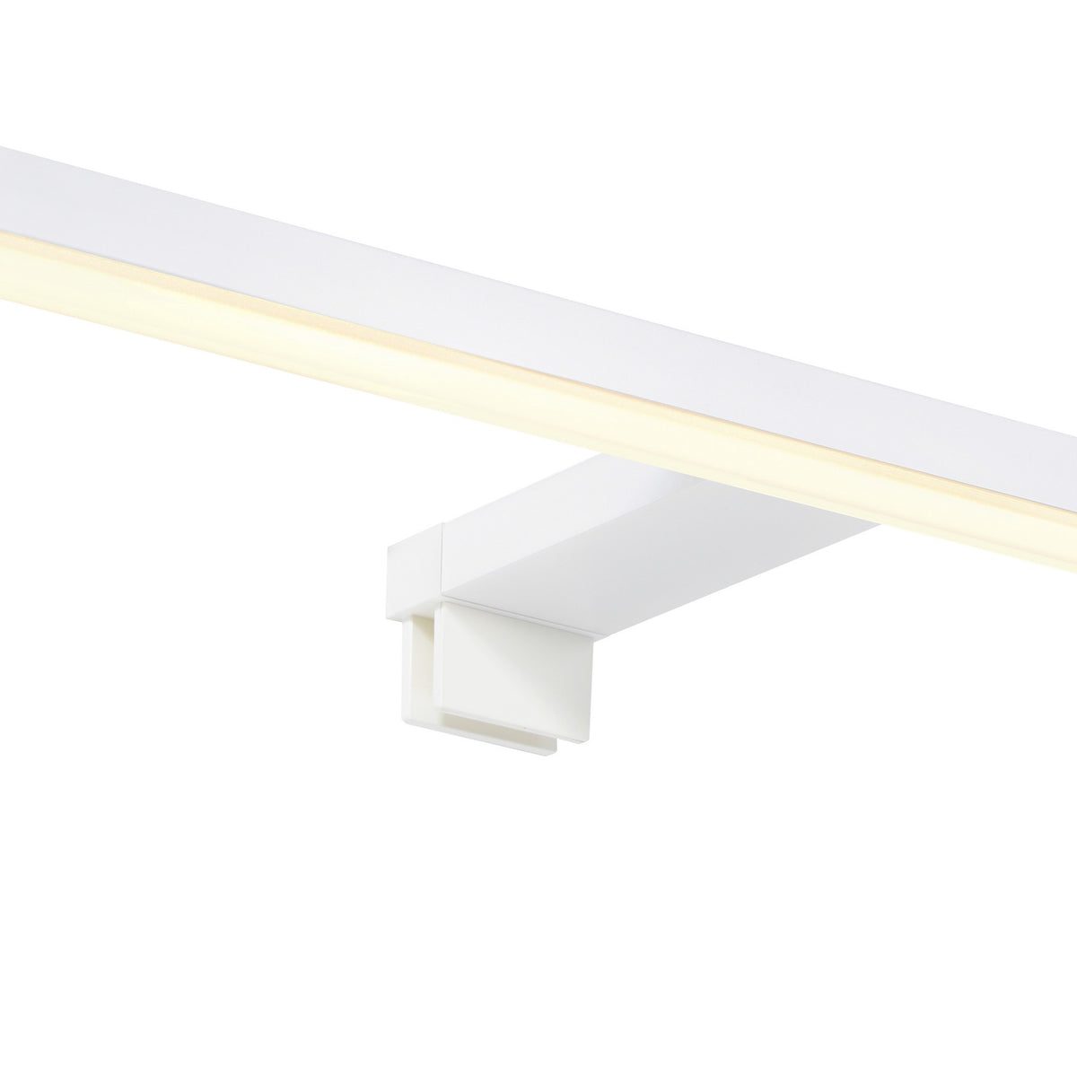 Détail rapproché de l'articulation entre le bandeau et le support blanc